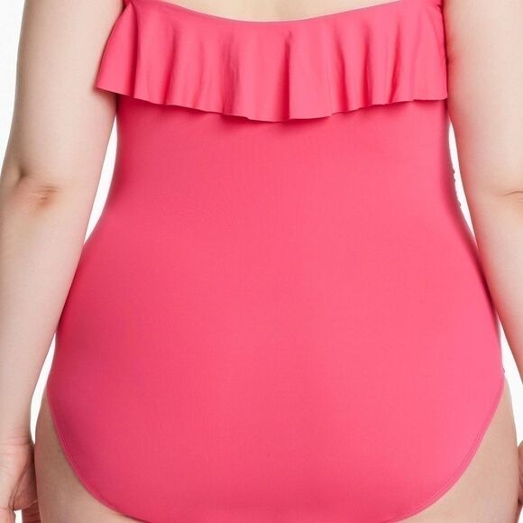 Bleu by Rod Beattie Shirred Ruffle
Bandeau One-Piece Swimsuit-Rose Pink swimwear - Picture 8 of 8